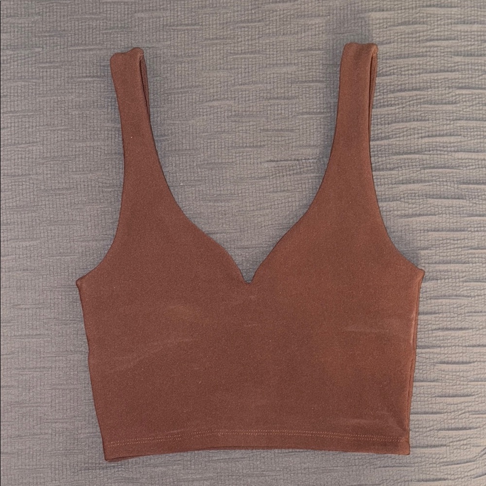 Brown Sleeveless Crop Top